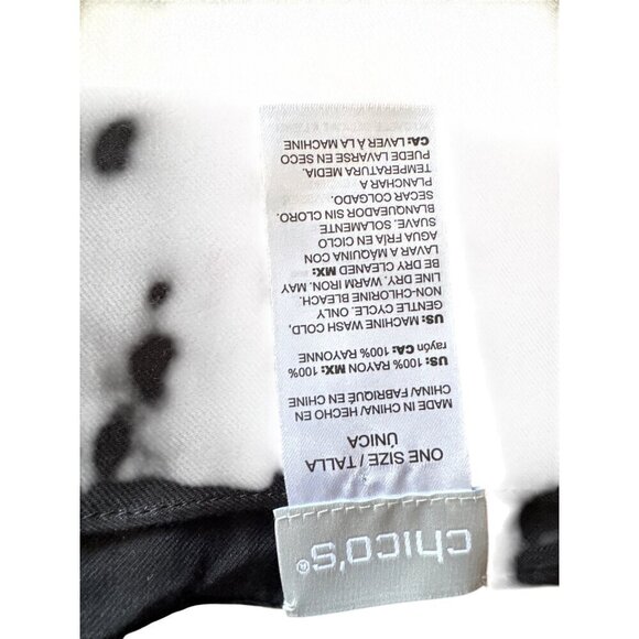 Chicos Black & White Geometric Rayon Wrap/Scarf - Picture 2 of 5